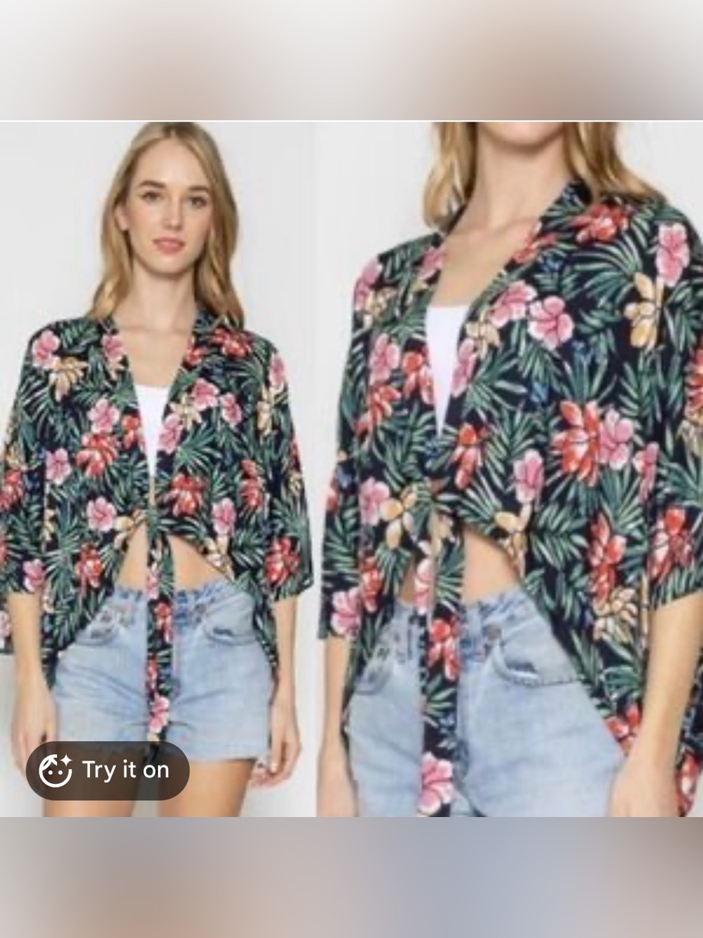 Do Everything in Love Floral Kimono Blouse - Black, Red, Pink, Green One Size